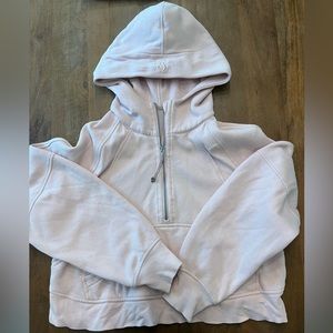 Light pink lululemon athletica scuba hoodie cropped